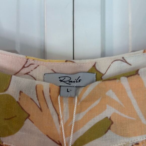 Rails NWT Valentina citrus floral tiered dress large $188 - Picture 7 of 12